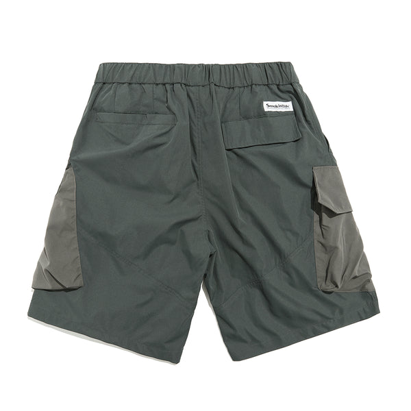 Shorts Cargo Hombre Verano con Bolsillos Múltiples y Paneles de Contraste