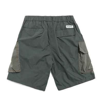 Shorts Cargo Hombre Verano con Bolsillos Múltiples y Paneles de Contraste