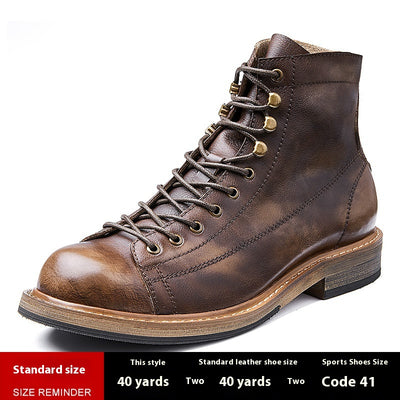 Bota de Trabajo Tipo Militar en Cuero Genuino - Caña Alta para Hombre - Image 7