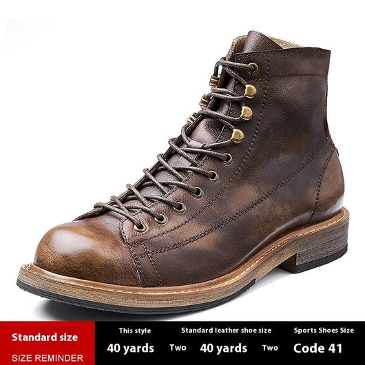 Bota de Trabajo Tipo Militar en Cuero Genuino - Caña Alta para Hombre - Image 7