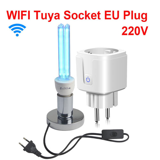 Kingrate 110V germicidal lamp bulb with a standard screw-in base, emitting a blue UV light for sterilization. - Image 5