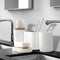 Set de 4 Piezas de Accesorios de Baño en Resina - Dispensador, Porta Cepillos y Vaso