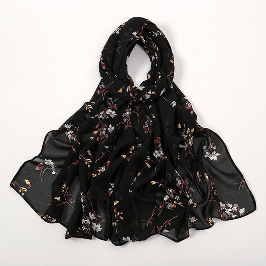 Pañuelo Ligero de Gasa Estampado Floral para Primavera y Verano - Image 6