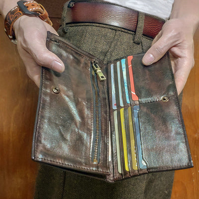 Billetera Larga Plisada Artesanal para Hombre - Image 4