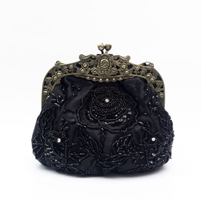 Bolso de Noche Vintage con Bordado de Rosas y Lentejuelas - Image 28