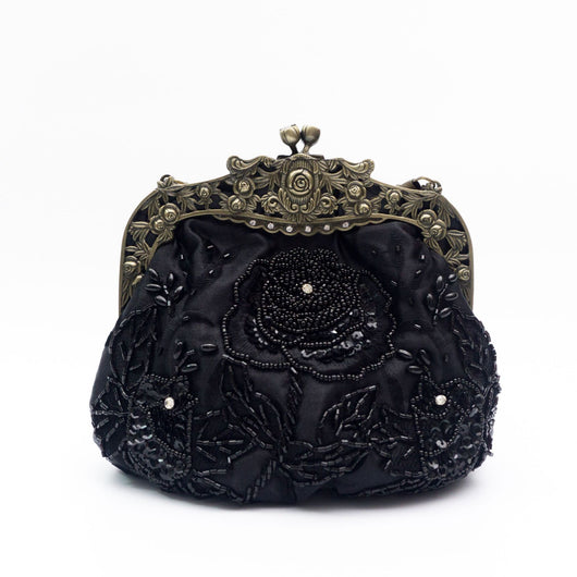 Bolso de Noche Vintage con Bordado de Rosas y Lentejuelas - Image 28