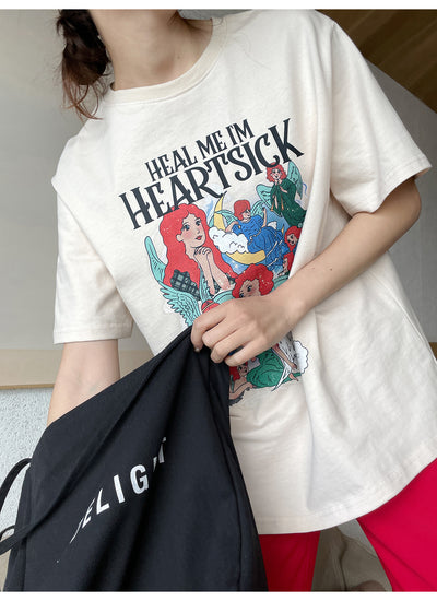 Playera Estampada Suelta y Ajustada para Mujer - Cuello Redondo Manga Corta - Image 17