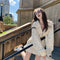 Abrigo Cardigan Acolchado con Capucha y Estampado Floral para Mujer