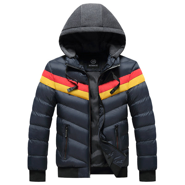 Chaqueta Impermeable con Capucha para Hombre Tallas Grandes Invierno