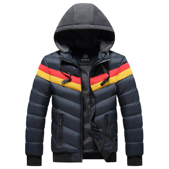 Chaqueta Impermeable con Capucha para Hombre Tallas Grandes Invierno