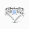 Plateado Water Drop Double Layer Full Diamond Women's Ring Niche Plateado 6