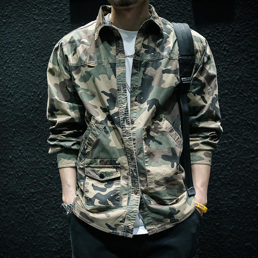 Chaqueta Camisa de Trabajo Camuflaje Manga Larga para Hombre