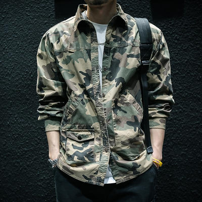 Chaqueta Camisa de Trabajo Camuflaje Manga Larga para Hombre