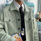 Chaqueta Camisa Manga Larga con Bolsillos Decorados para Hombre