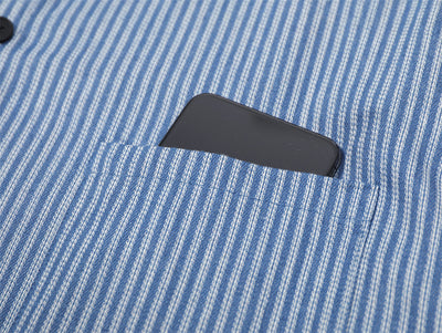 Camisa Suelta de Rayas Verticales y Manga Larga para Hombre - Image 17