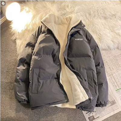 Abrigo Acolchado Estilo Hong Kong con Forro Polar - Chaqueta Suelta de Algodón - Image 9