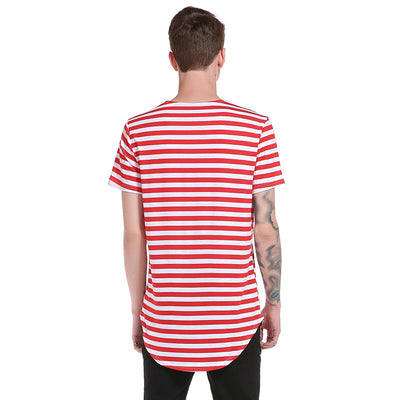 Camiseta Hombre Rayas Manga Corta Cuello Redondo Estilo Urbano - Image 8