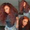 Peluca Frontal de Encaje Rizado Africano Castaño