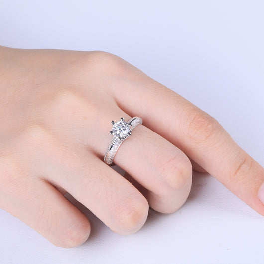 Anillo de Plata 925 para Mujer con Diamante de Seis Puntas - Image 5