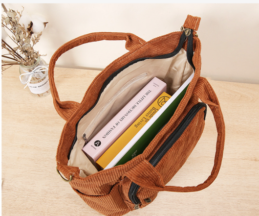 Bolsa de Hombro Portátil Versátil en Pana - Image 19