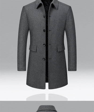 Abrigo de Lana Premium para Hombre Maduro - Estilo Solapa Clásica - Image 14