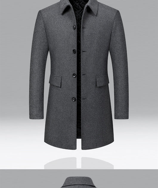 Abrigo de Lana Premium para Hombre Maduro - Estilo Solapa Clásica - Image 14