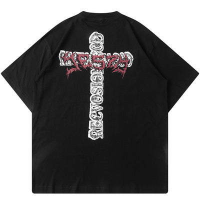 Playera Holgada Unisex con Estampado de Cruces - Image 4