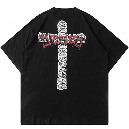 Playera Holgada Unisex con Estampado de Cruces - Image 4