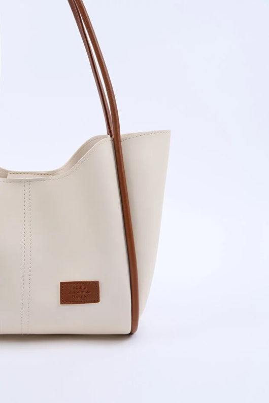 Bolso de Cuero Sintético Cream Tan - Bandolera y Hombro con Billetera y Neceser - Image 5