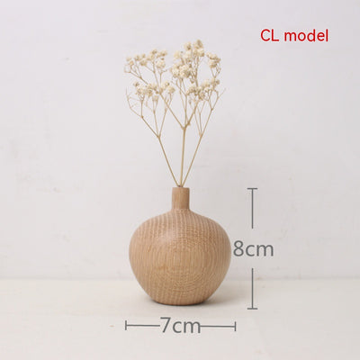 Jarrón de Madera Maciza Estilo Japonés con Flores Secas Decorativas - Image 12
