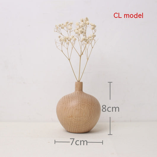 Jarrón de Madera Maciza Estilo Japonés con Flores Secas Decorativas - Image 12