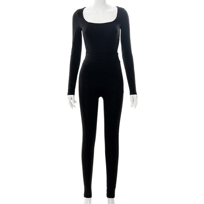 Jumpsuit Elegante de Manga Larga en Colores Sólidos - Image 10