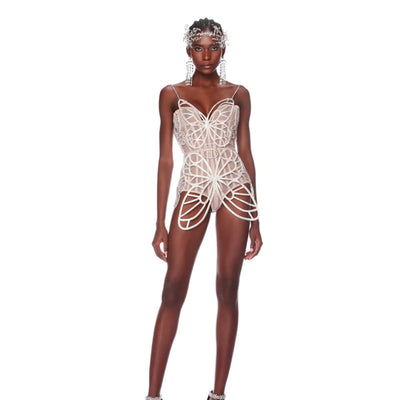 Jumpsuit de Fiesta para Mujer con Moño y Cristales Brillantes - Image 2