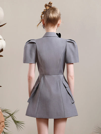 Vestido Elegante con Mangas Abullonadas y Cintura Ajustada - Image 12