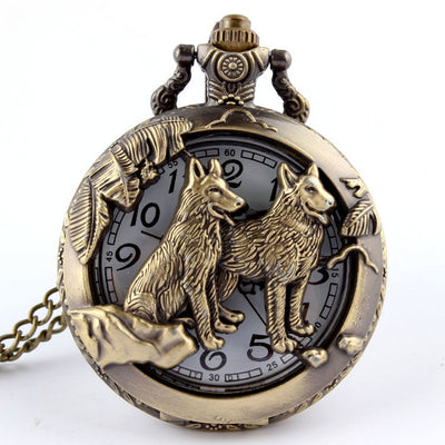 Reloj de Bolsillo Vintage con Cadena de Animales - Image 3