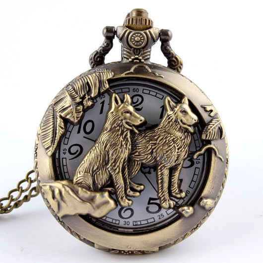 Reloj de Bolsillo Vintage con Cadena de Animales - Image 3