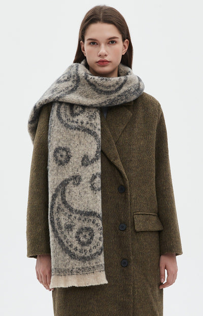 Bufanda Cuello Cálido Estampado Paisley Jacquard Unisex - Image 26