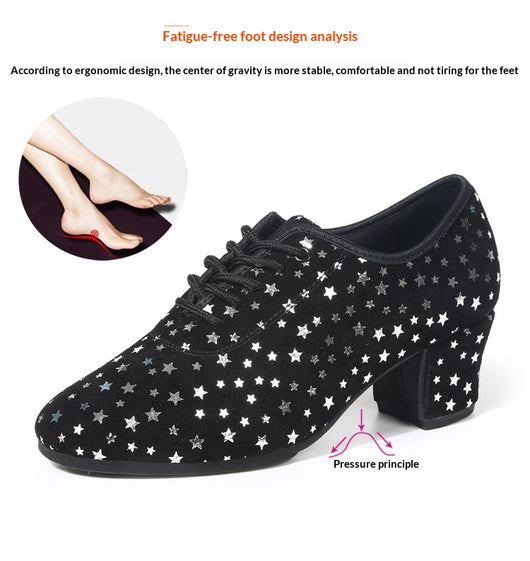 Zapatos de Danza Latina para Exterior con Diseño de Estrella y Suela de Goma - Image 7