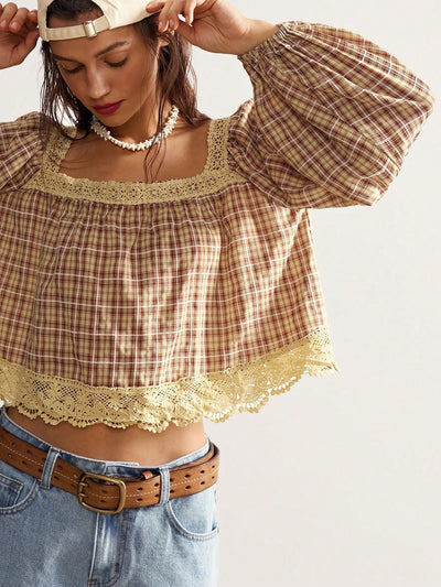 Blusa de Encaje Patchwork para Mujer - Image 30