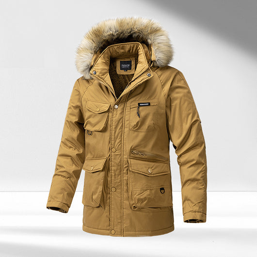 Parka de Invierno para Hombre Acolchada con Capucha y Cuello de Piel - Image 3