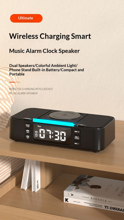 Lámpara Nocturna Inteligente con Carga Inalámbrica y Parlantes Bluetooth Duales - Image 15