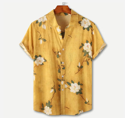 Camisa Retro Holgada de Manga Corta para Hombre Talla Grande - Image 15