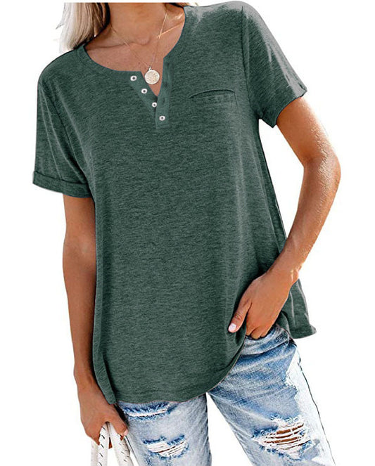 Camiseta Holgada de Cuello Redondo en Colores Sólidos - Image 2