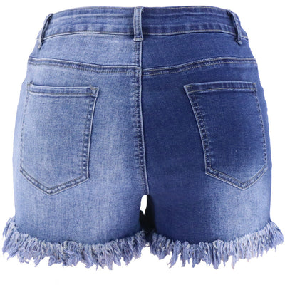 Shorts Denim Cintura Alta Slim Yin Yang Verano con Cierre Largo - Image 3