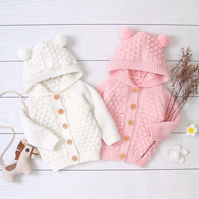 Chaqueta Tejida con Capucha y Bolitas de Lana - Image 11