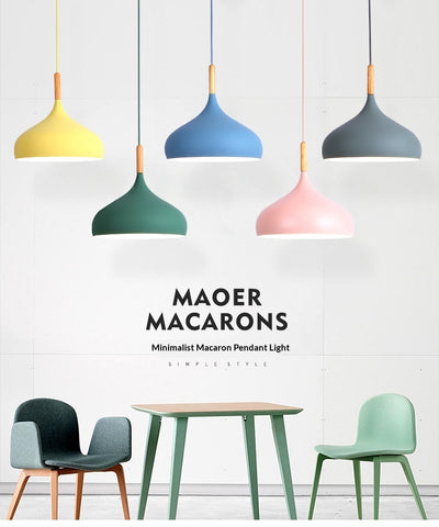 Lámpara Colgante LED Macaron de Aluminio - Diseño Decorativo Moderno - Image 13