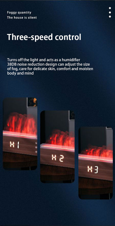 Humidificador Aromático con Llama LED y Reloj Digital para Dormitorio - Image 10