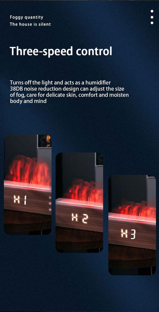 Humidificador Aromático con Llama LED y Reloj Digital para Dormitorio - Image 10