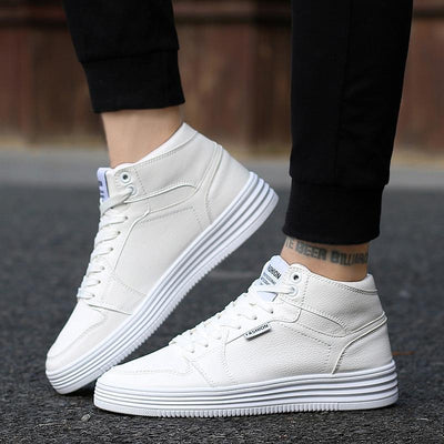 Zapatillas Blancas Altas para Hombre con Cierre de Correa - Image 8