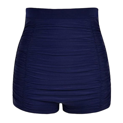 Traje de Baño Mujer Cintura Alta Conservador con Pliegues - Image 3
